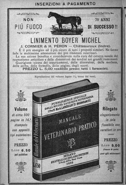 La clinica veterinaria rivista di medicina e chirurgia pratica degli animali domestici