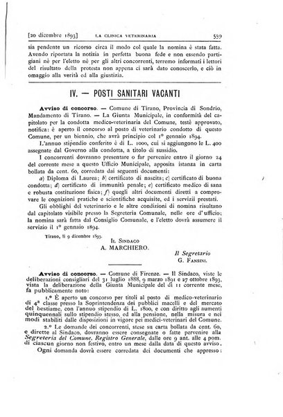 La clinica veterinaria rivista di medicina e chirurgia pratica degli animali domestici