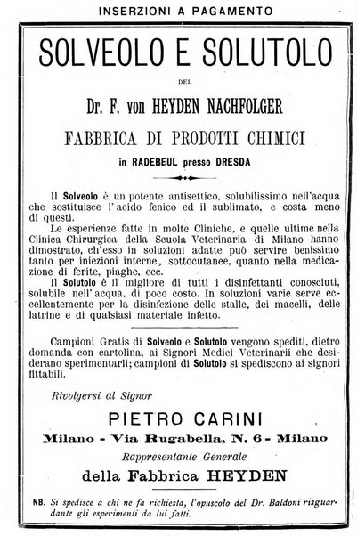 La clinica veterinaria rivista di medicina e chirurgia pratica degli animali domestici