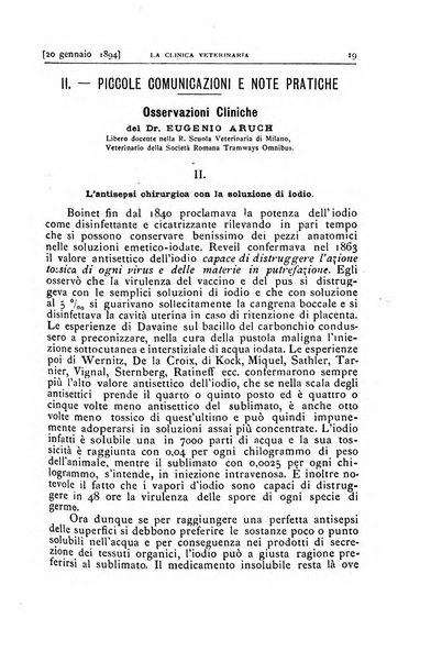 La clinica veterinaria rivista di medicina e chirurgia pratica degli animali domestici