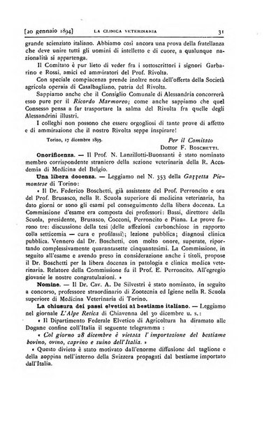 La clinica veterinaria rivista di medicina e chirurgia pratica degli animali domestici