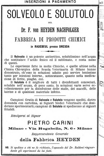 La clinica veterinaria rivista di medicina e chirurgia pratica degli animali domestici