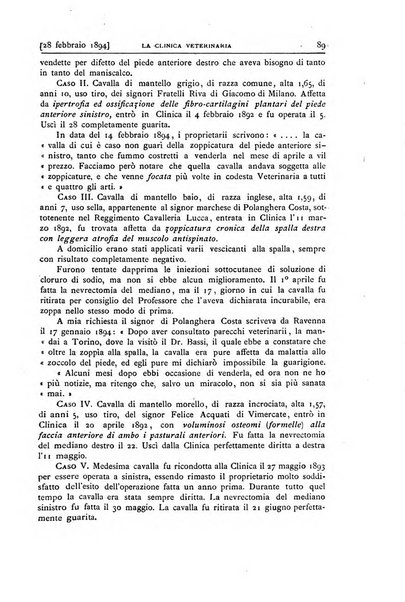 La clinica veterinaria rivista di medicina e chirurgia pratica degli animali domestici