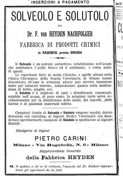 La clinica veterinaria rivista di medicina e chirurgia pratica degli animali domestici