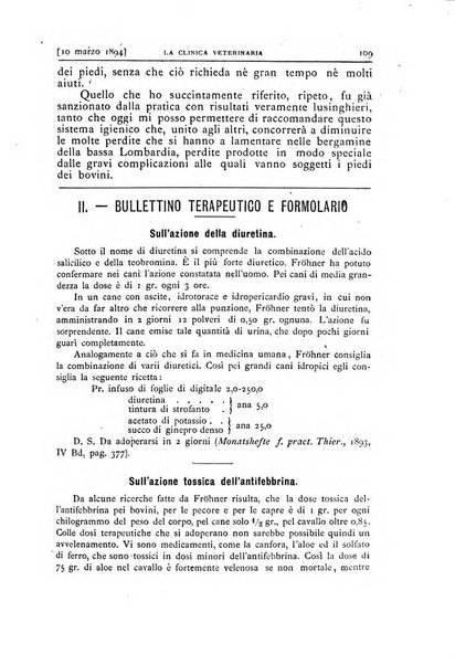 La clinica veterinaria rivista di medicina e chirurgia pratica degli animali domestici