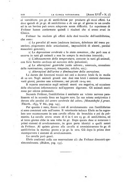 La clinica veterinaria rivista di medicina e chirurgia pratica degli animali domestici