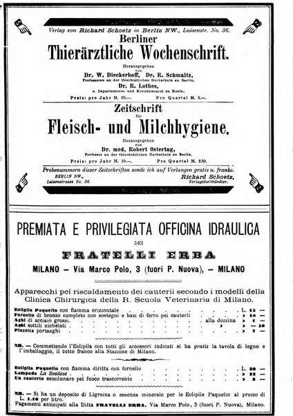 La clinica veterinaria rivista di medicina e chirurgia pratica degli animali domestici