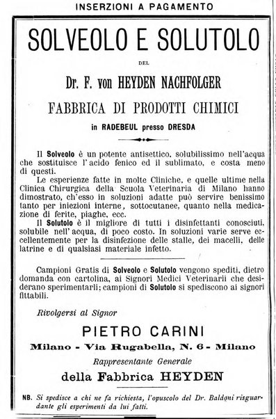 La clinica veterinaria rivista di medicina e chirurgia pratica degli animali domestici