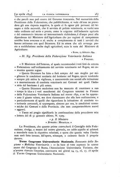 La clinica veterinaria rivista di medicina e chirurgia pratica degli animali domestici