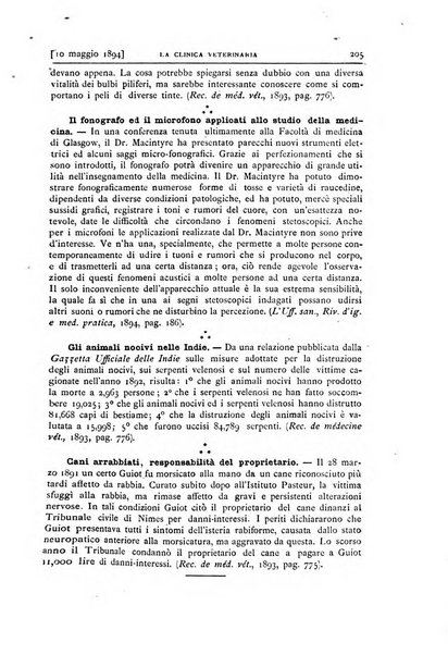 La clinica veterinaria rivista di medicina e chirurgia pratica degli animali domestici