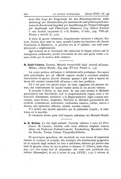 La clinica veterinaria rivista di medicina e chirurgia pratica degli animali domestici