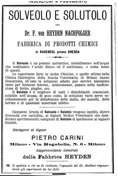 La clinica veterinaria rivista di medicina e chirurgia pratica degli animali domestici