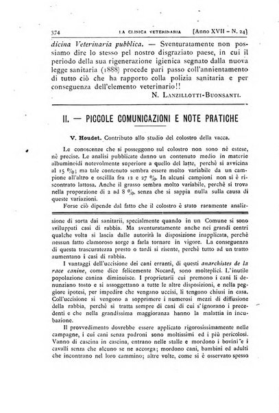 La clinica veterinaria rivista di medicina e chirurgia pratica degli animali domestici