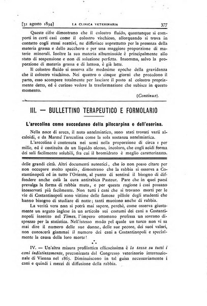 La clinica veterinaria rivista di medicina e chirurgia pratica degli animali domestici