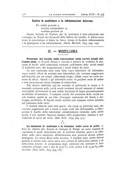 La clinica veterinaria rivista di medicina e chirurgia pratica degli animali domestici