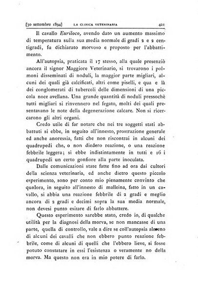 La clinica veterinaria rivista di medicina e chirurgia pratica degli animali domestici