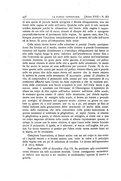 La clinica veterinaria rivista di medicina e chirurgia pratica degli animali domestici