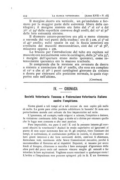 La clinica veterinaria rivista di medicina e chirurgia pratica degli animali domestici