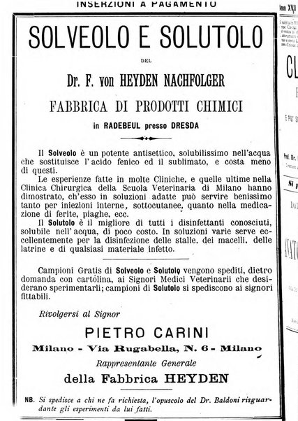 La clinica veterinaria rivista di medicina e chirurgia pratica degli animali domestici