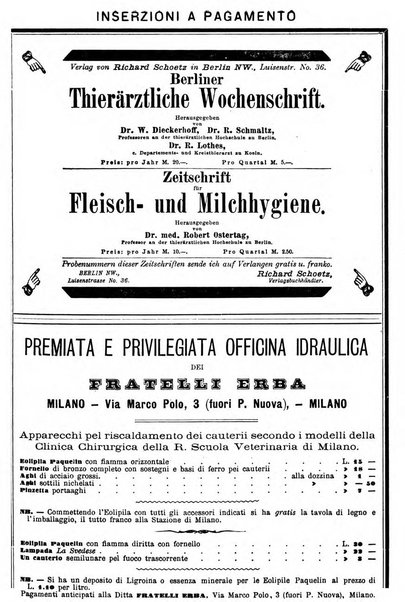 La clinica veterinaria rivista di medicina e chirurgia pratica degli animali domestici