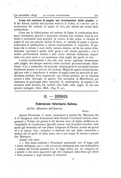 La clinica veterinaria rivista di medicina e chirurgia pratica degli animali domestici