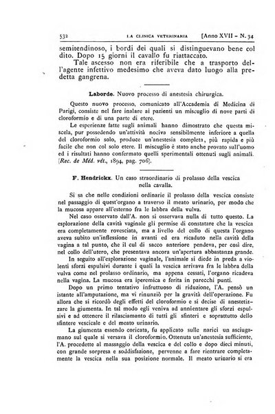 La clinica veterinaria rivista di medicina e chirurgia pratica degli animali domestici