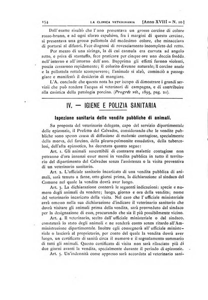 La clinica veterinaria rivista di medicina e chirurgia pratica degli animali domestici