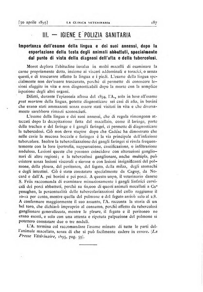 La clinica veterinaria rivista di medicina e chirurgia pratica degli animali domestici