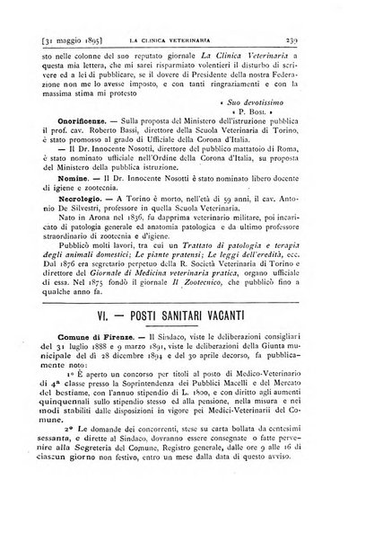 La clinica veterinaria rivista di medicina e chirurgia pratica degli animali domestici