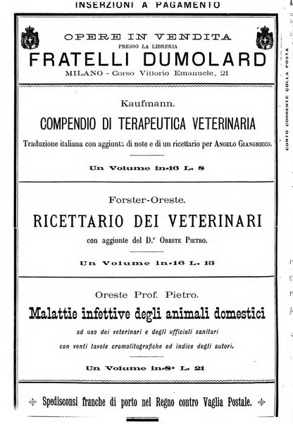 La clinica veterinaria rivista di medicina e chirurgia pratica degli animali domestici