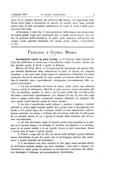 La clinica veterinaria rivista di medicina e chirurgia pratica degli animali domestici