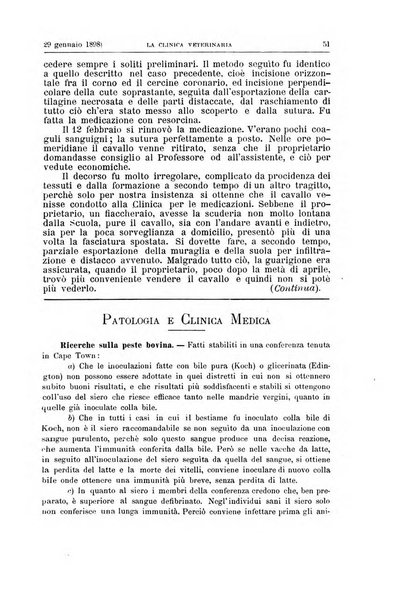 La clinica veterinaria rivista di medicina e chirurgia pratica degli animali domestici