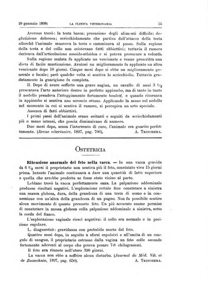 La clinica veterinaria rivista di medicina e chirurgia pratica degli animali domestici