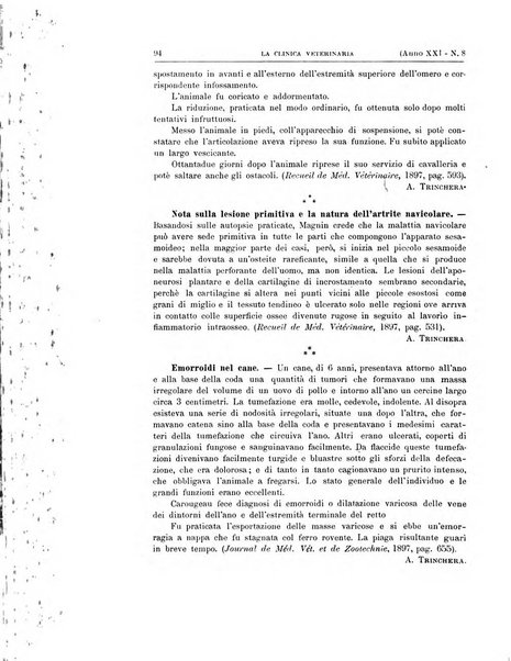 La clinica veterinaria rivista di medicina e chirurgia pratica degli animali domestici