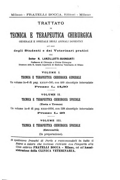 La clinica veterinaria rivista di medicina e chirurgia pratica degli animali domestici