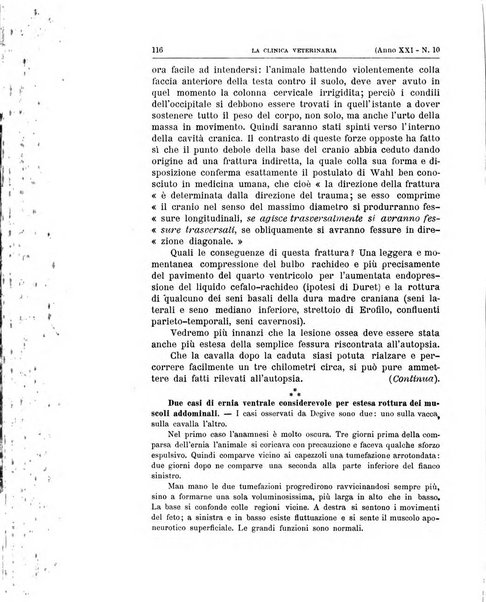 La clinica veterinaria rivista di medicina e chirurgia pratica degli animali domestici