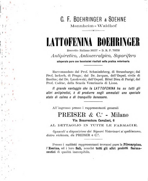 La clinica veterinaria rivista di medicina e chirurgia pratica degli animali domestici