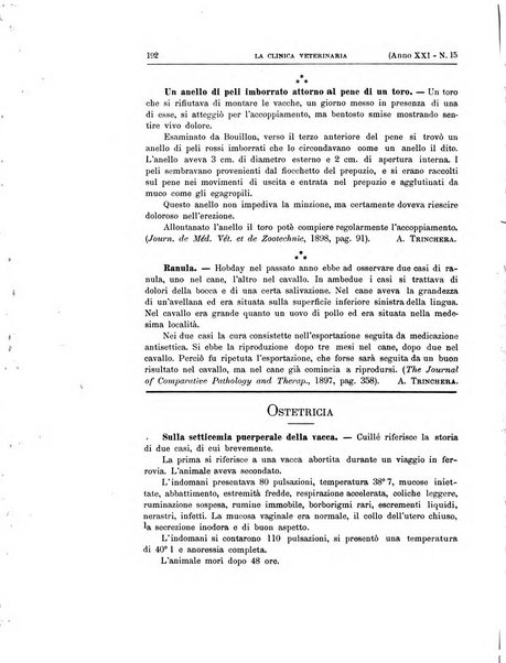 La clinica veterinaria rivista di medicina e chirurgia pratica degli animali domestici