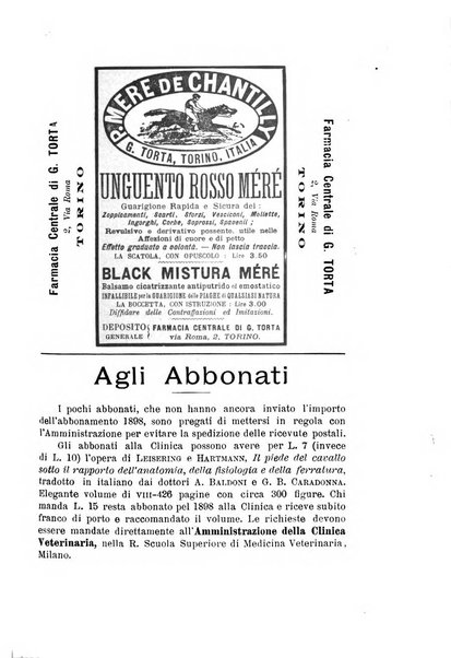 La clinica veterinaria rivista di medicina e chirurgia pratica degli animali domestici