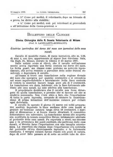 La clinica veterinaria rivista di medicina e chirurgia pratica degli animali domestici