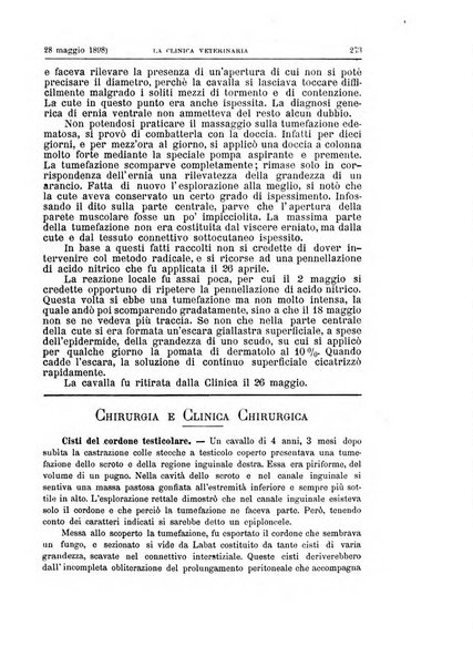 La clinica veterinaria rivista di medicina e chirurgia pratica degli animali domestici