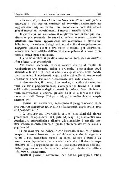 La clinica veterinaria rivista di medicina e chirurgia pratica degli animali domestici