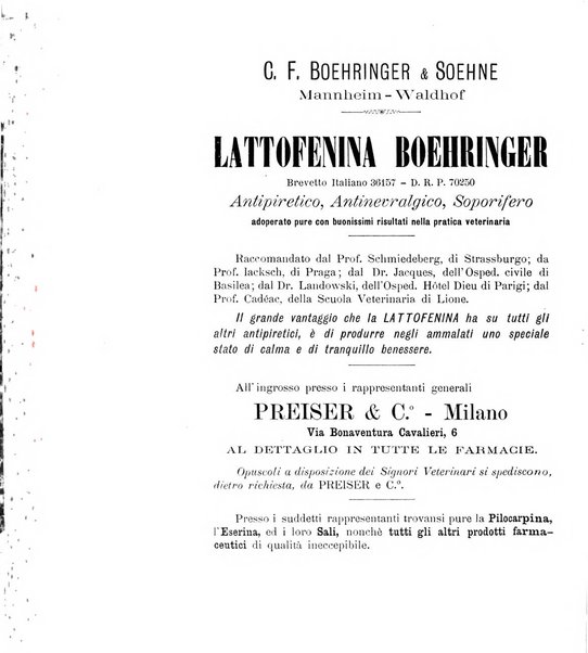 La clinica veterinaria rivista di medicina e chirurgia pratica degli animali domestici