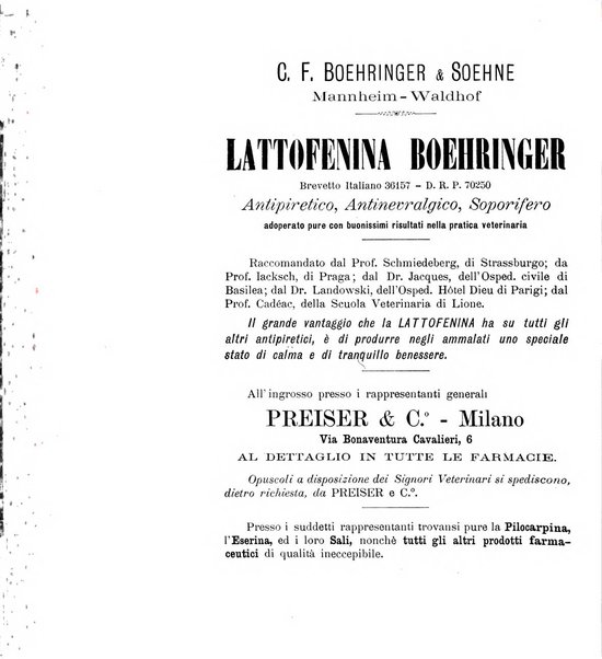 La clinica veterinaria rivista di medicina e chirurgia pratica degli animali domestici