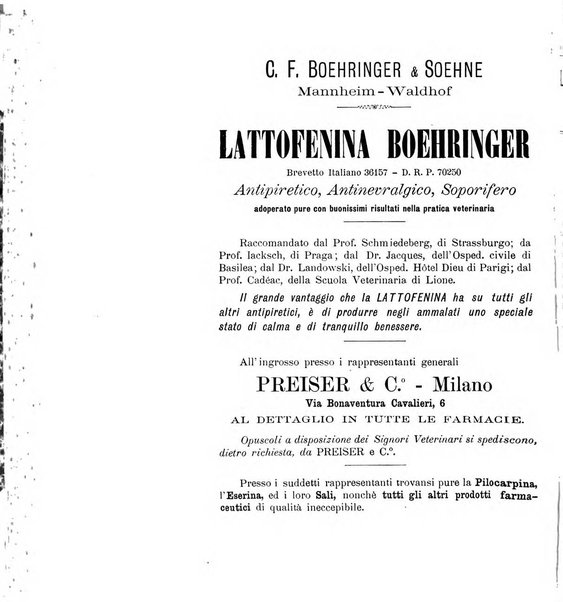 La clinica veterinaria rivista di medicina e chirurgia pratica degli animali domestici