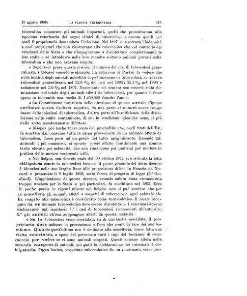 La clinica veterinaria rivista di medicina e chirurgia pratica degli animali domestici