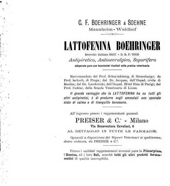 La clinica veterinaria rivista di medicina e chirurgia pratica degli animali domestici