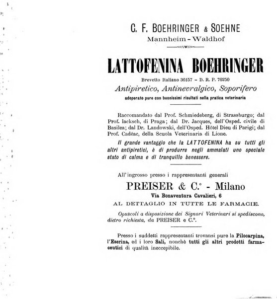 La clinica veterinaria rivista di medicina e chirurgia pratica degli animali domestici