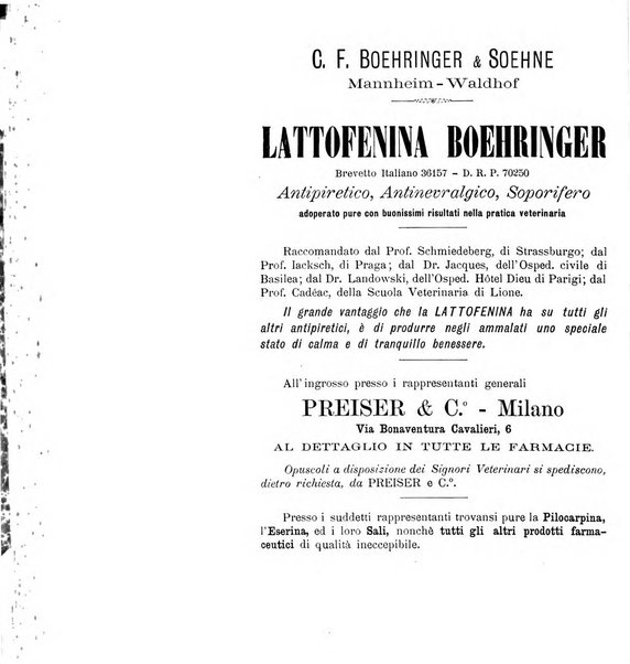 La clinica veterinaria rivista di medicina e chirurgia pratica degli animali domestici