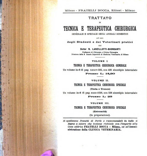 La clinica veterinaria rivista di medicina e chirurgia pratica degli animali domestici